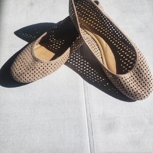 Time & True Beige slip ons